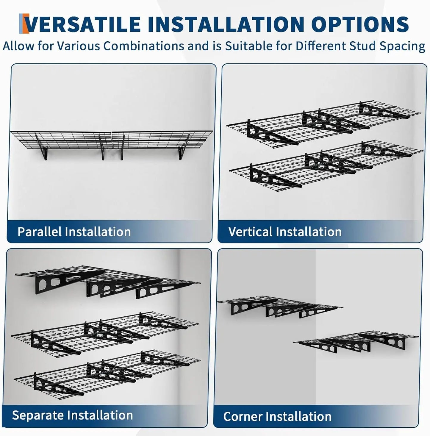 2 Pack Wall Mounted Garage Shelves 72 Inch Wide 24 Inch Deep Heavy Duty