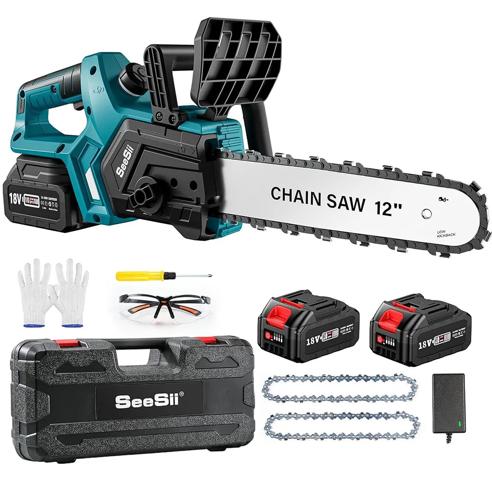 Seesii 12 Inch Cordless Chainsaw With Battery Makita 18V