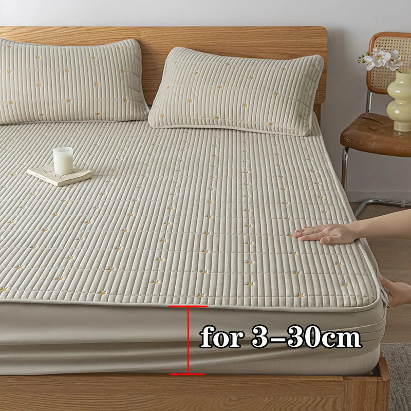 Waterproof Mattress Protector Embroidered Deep Pocket