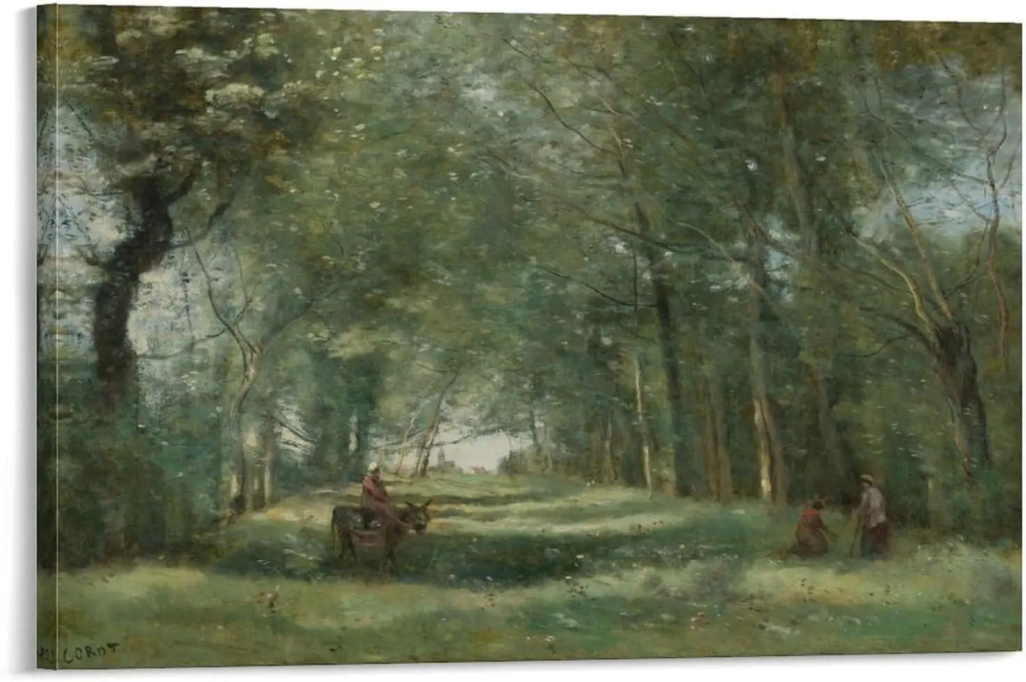 The Green Drive Canvas Painting By Corot Wall Art Print