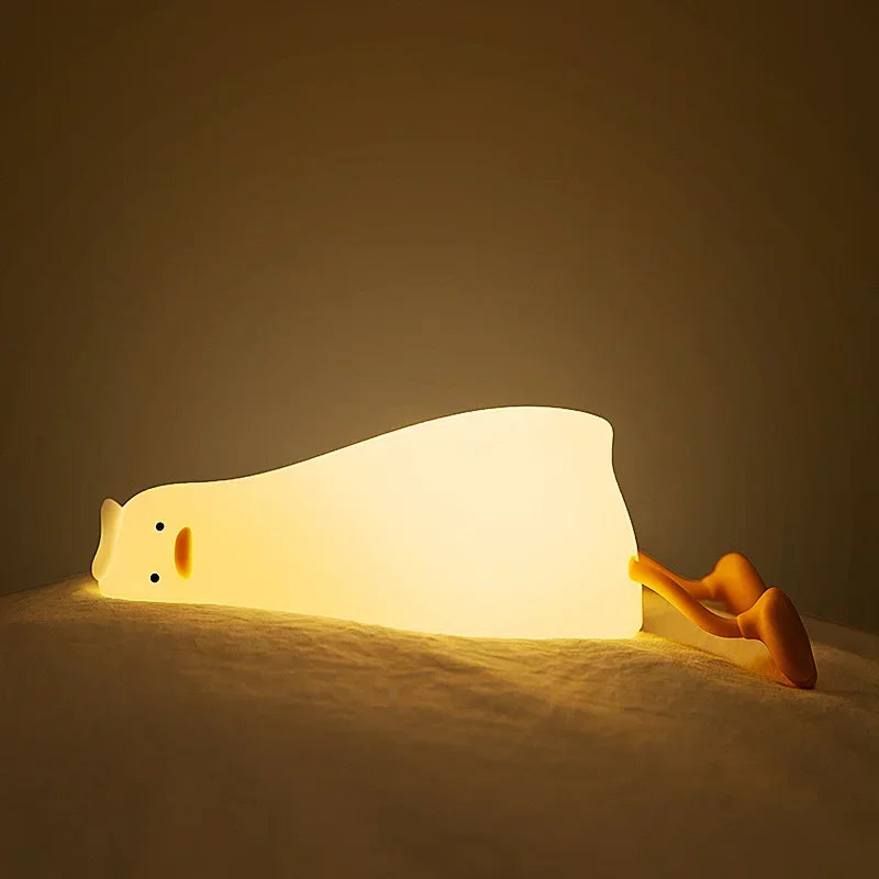 Lying Flat Duck Night Light Silicone Cute Light Up Lamp