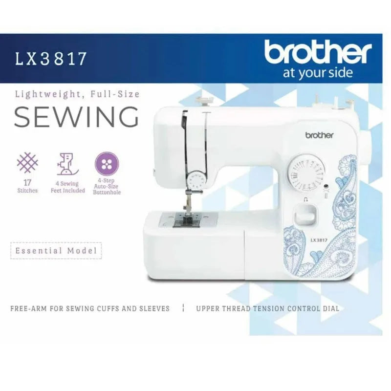 Brother LX3817 17 Stitch Portable Sewing Machine White