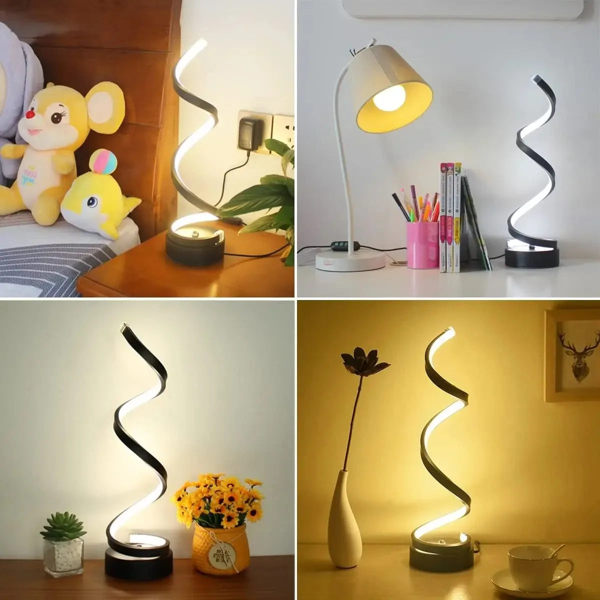 Modern Spiral Dimmable LED Table Lamp For Living Room