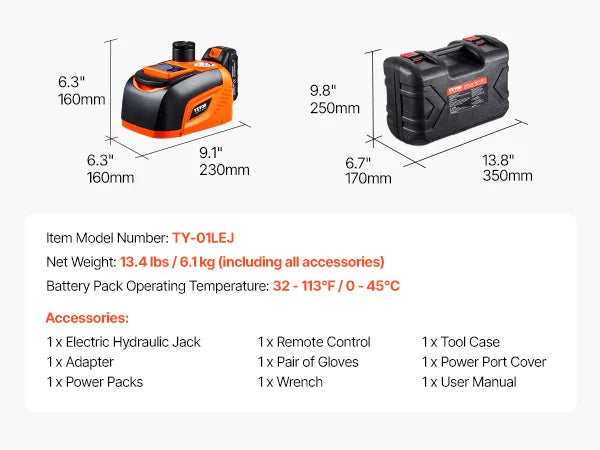 SucceBuy 5T Electric Car Jack Remote Led Light Tire Changer
