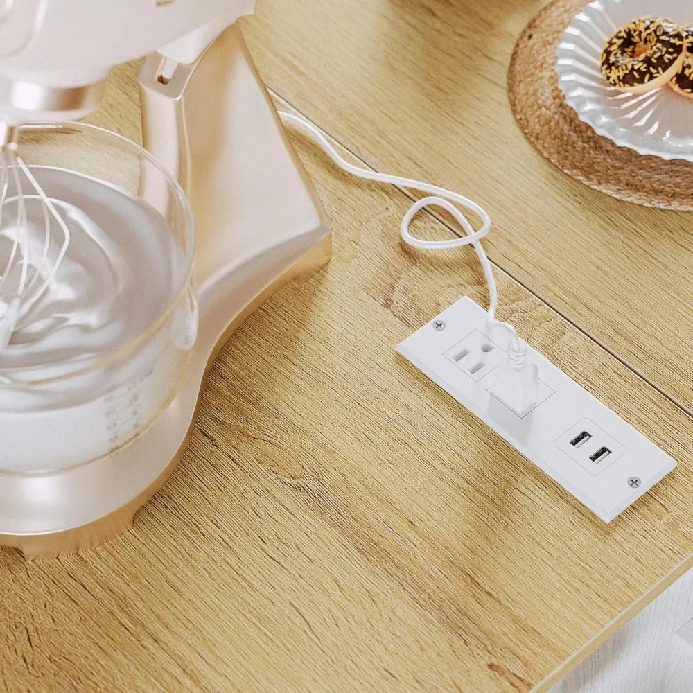 Rolling Kitchen Island On Wheels With Drop Leaf And Storage