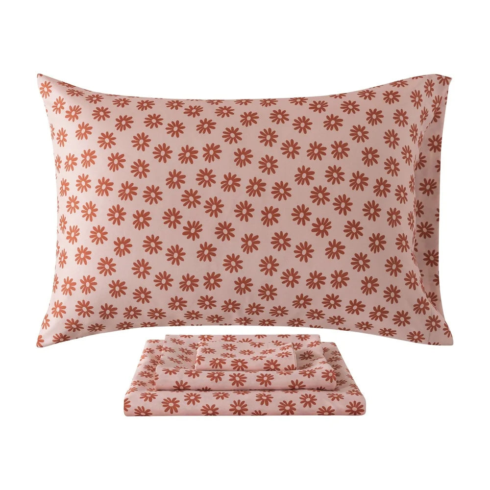 7 Piece Reversible Comforter Set King Pink Bedding