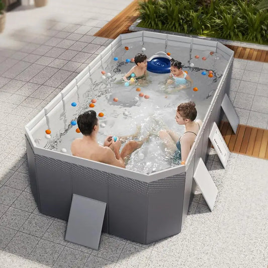 2.6M Foldable Non Inflatable Pool With Hard Plastic Shell