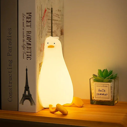 Lying Flat Duck Night Light Silicone Cute Light Up Lamp