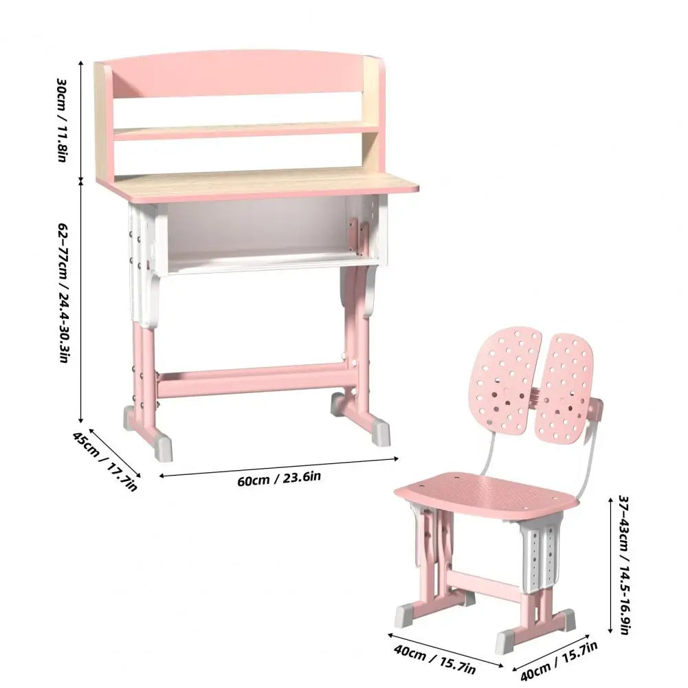 Kids Desk Chair Set Adjustable Liftable Table Drawer