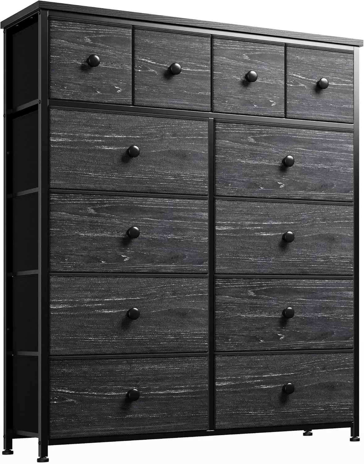 Black Dresser With 12 Drawers Fabric Dresser For Bedroom