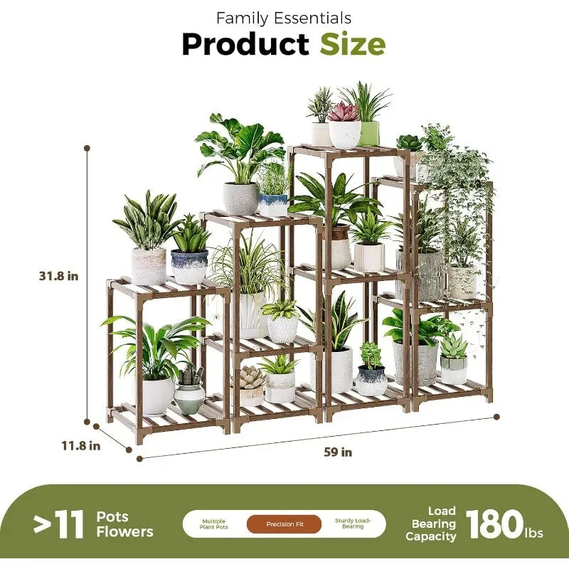 Four Pack Plant Stands Indoor Outdoor Garden Living Room
