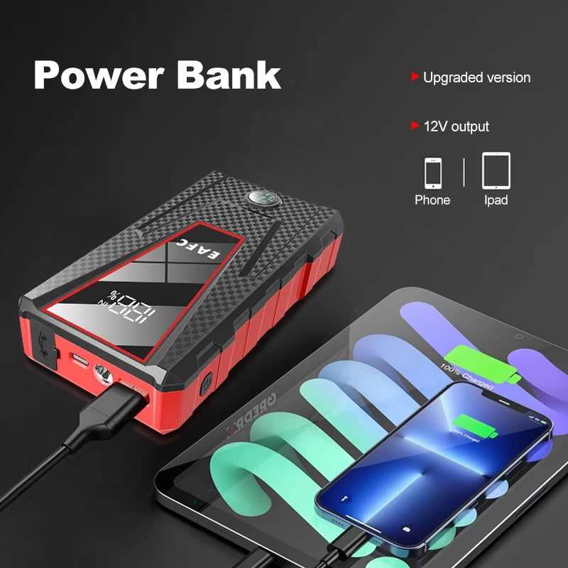 EAFC 1200A Car Jump Starter Wireless Charger Power Bank 12V