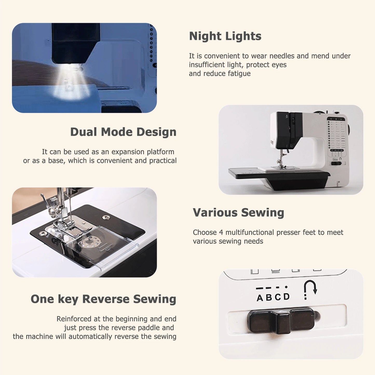 12 Stitches Mini Electric Sewing Machine With Sewing Kit