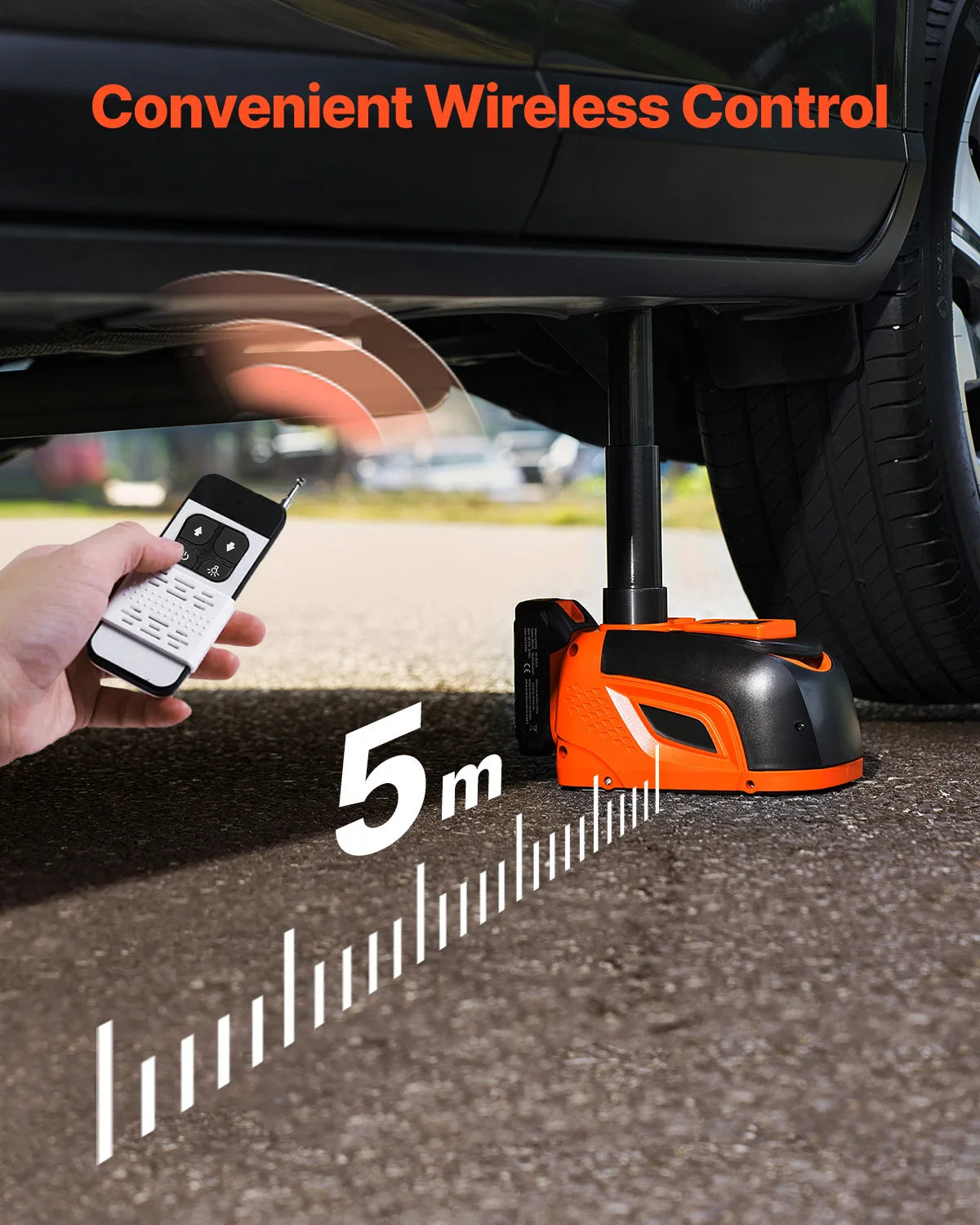 SucceBuy 5T Electric Car Jack Remote Led Light Tire Changer