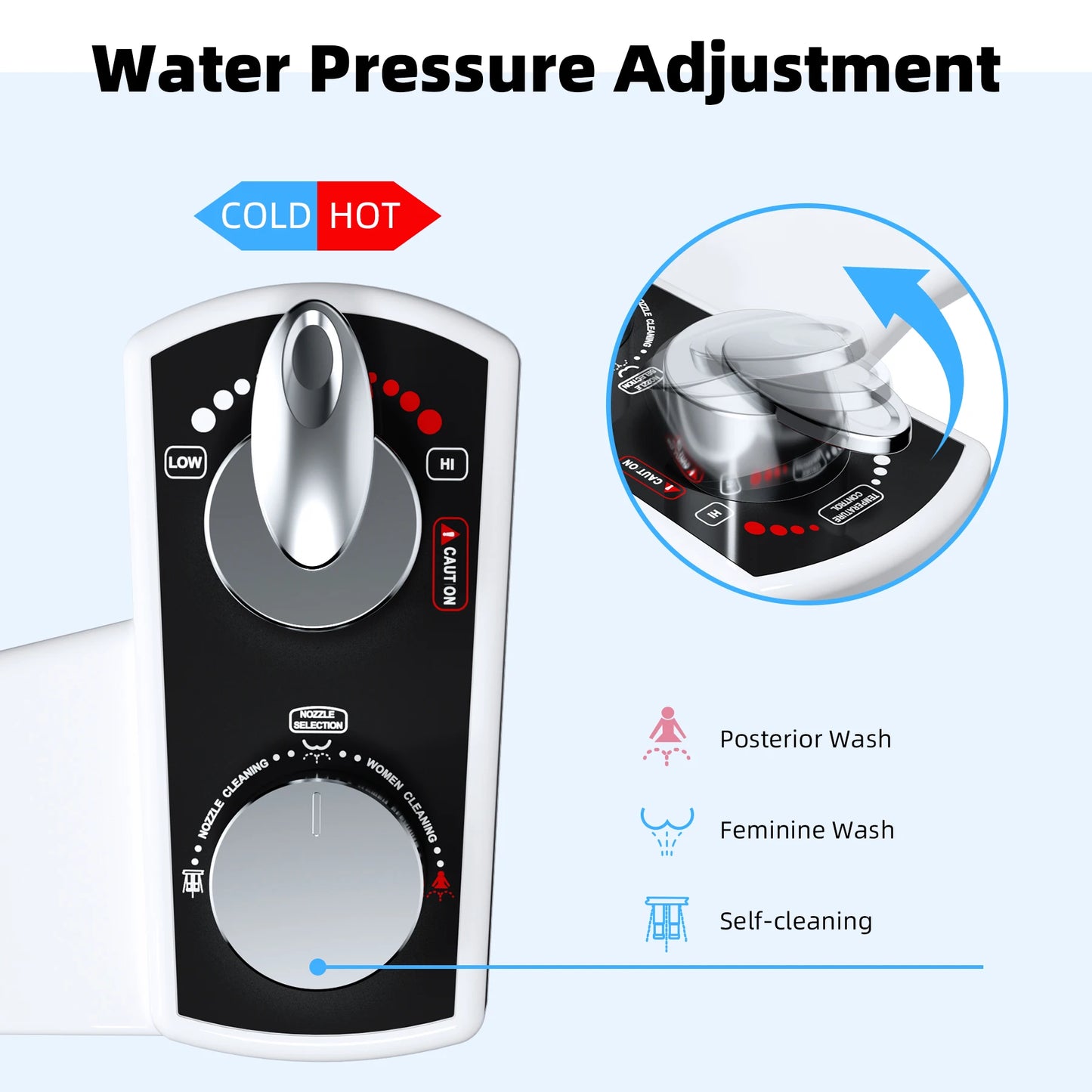Bidet Attachment For Toilet Hot And Cold Water Spray Non Electric Dual Nozzle