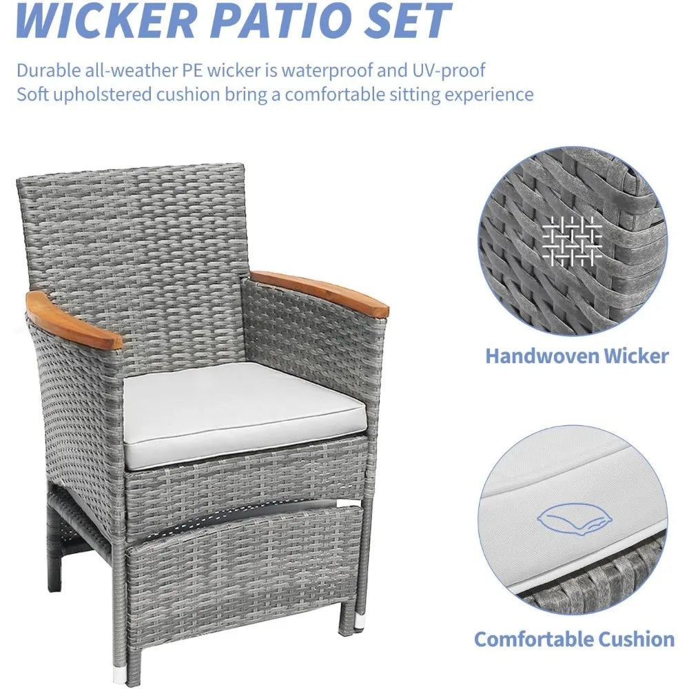 Angduo 5 Piece Outdoor Patio Set With Table And Ottomans