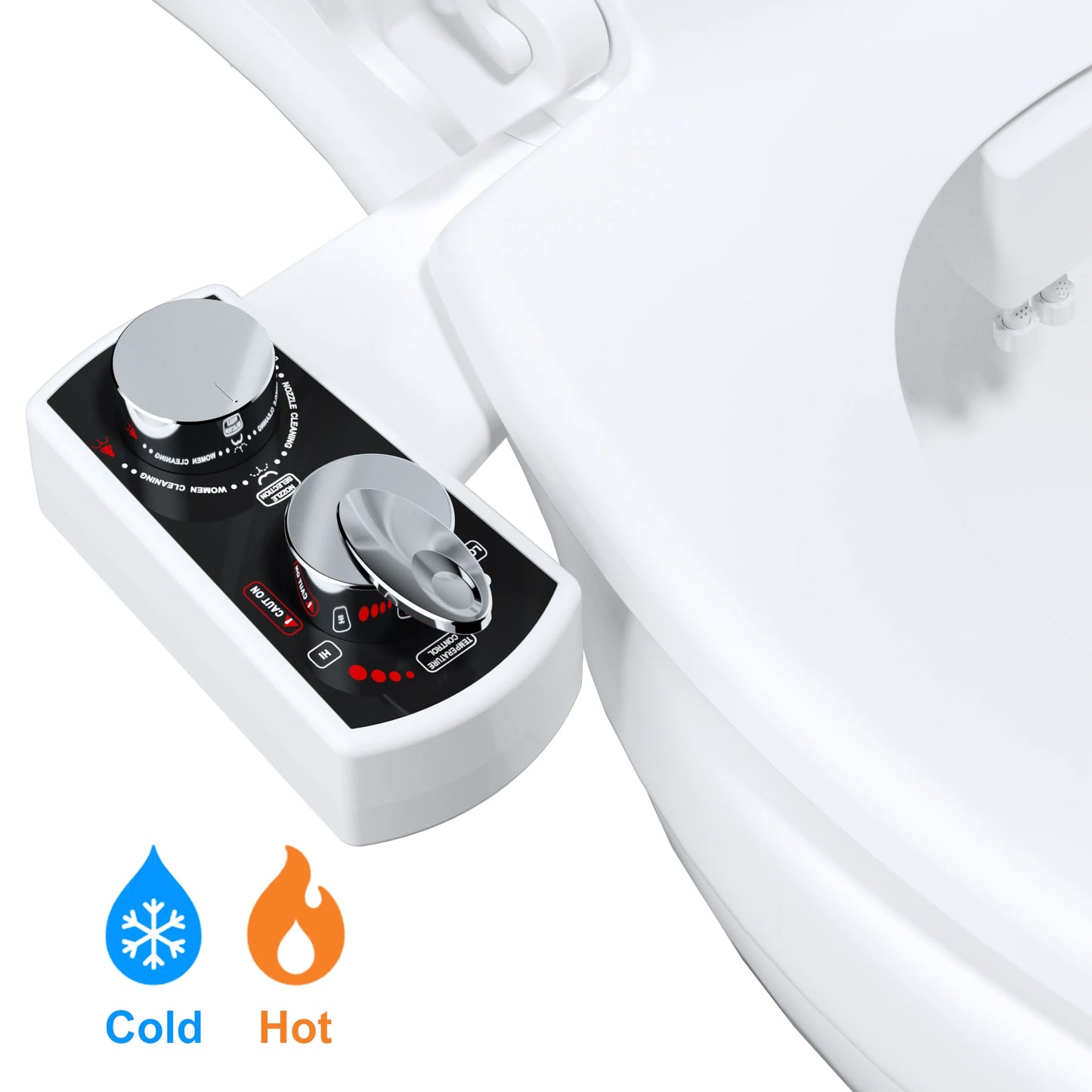 Bidet Attachment For Toilet Hot And Cold Water Spray Non Electric Dual Nozzle