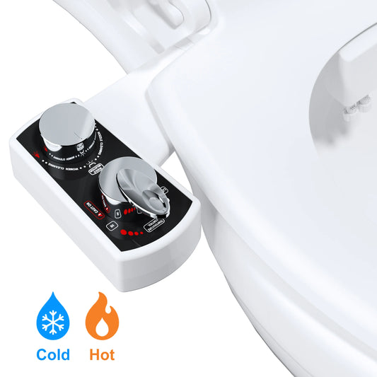Bidet Attachment For Toilet Hot And Cold Water Spray Non Electric Dual Nozzle