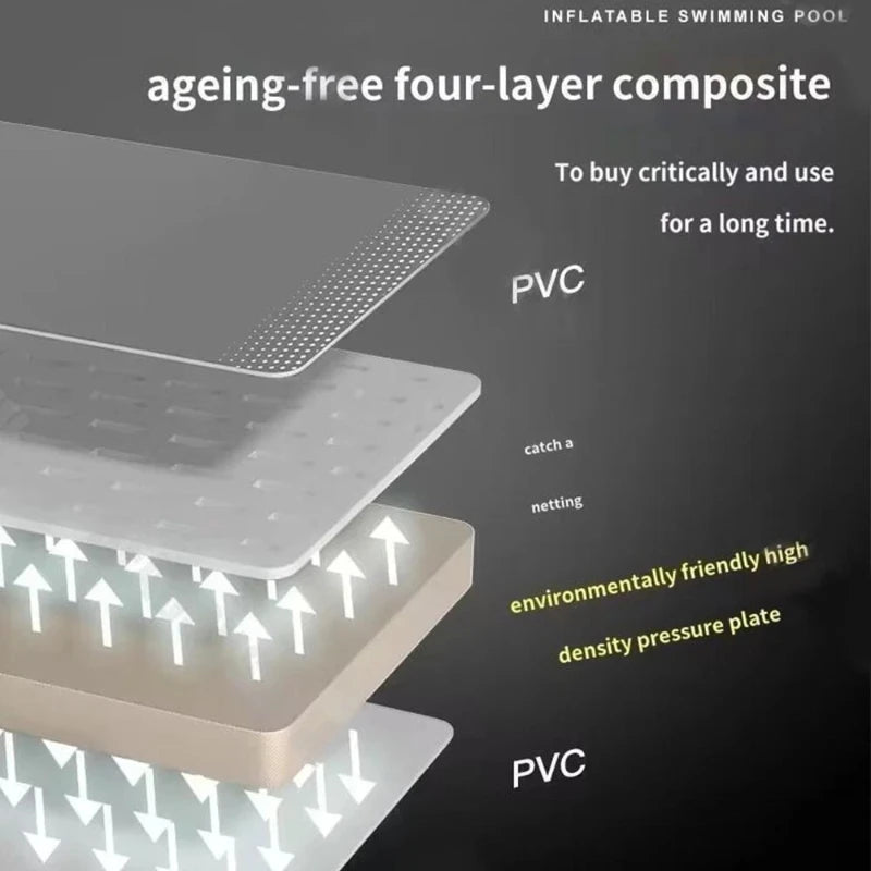 2.6M Foldable Non Inflatable Pool With Hard Plastic Shell